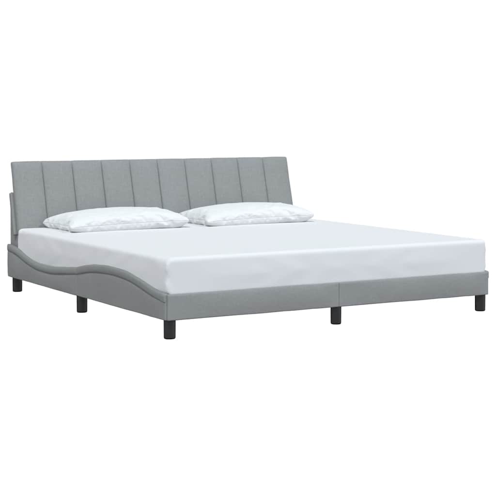 Estrutura de cama sem colchão hanko 200x200 cm tecido cinzento-claro