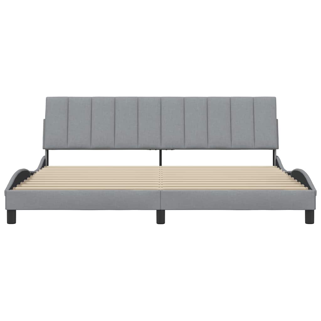 Estrutura de cama sem colchão hanko 200x200 cm tecido cinzento-claro