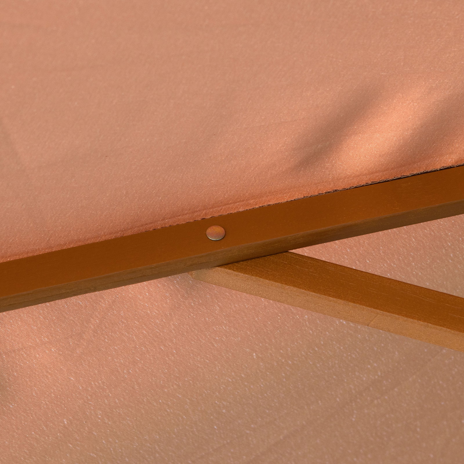 Chapéu de Sol de Jardim Ø300x250 cm com Sistema de Poleia Teto Ventilado e Mastro Desmontável de Madeira Caqui