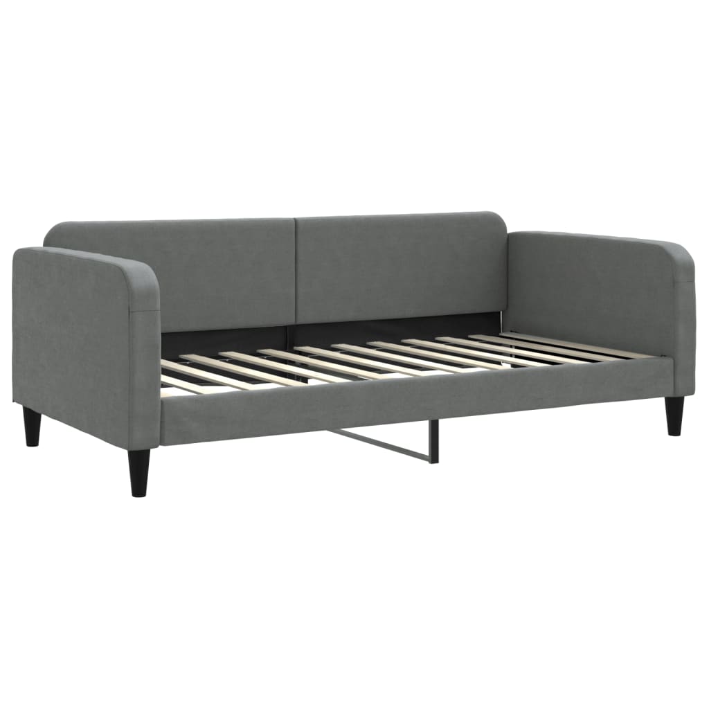 Sofá-cama c/ gavetão/gavetas 100x200 cm tecido cinzento-escuro