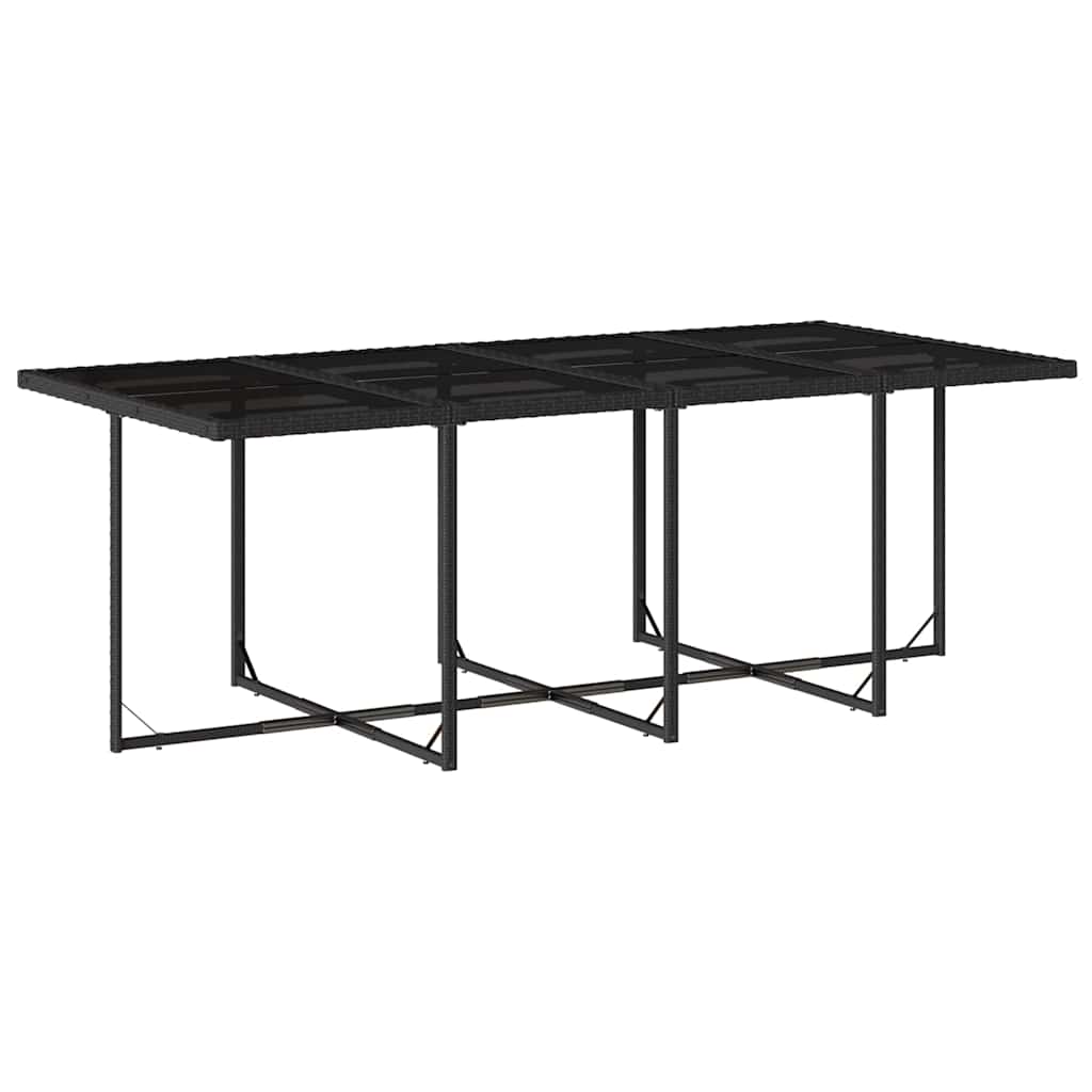 13 Pcs conjunto de jantar p/jardim com almofadões vime PE preto