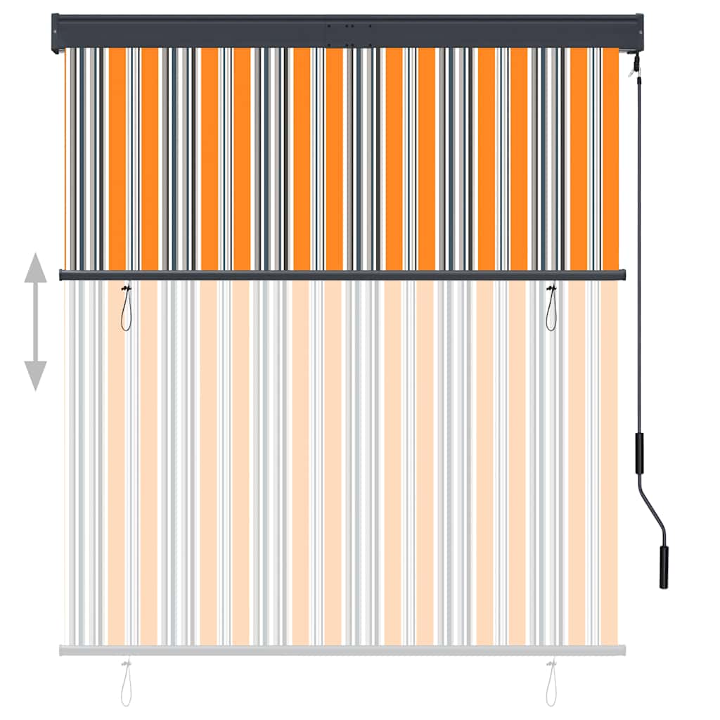 Estore de rolo para exterior 140x250 cm amarelo e azul