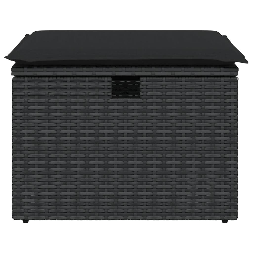Banco de jardim com almofadão 55x55x37 cm vime PE preto