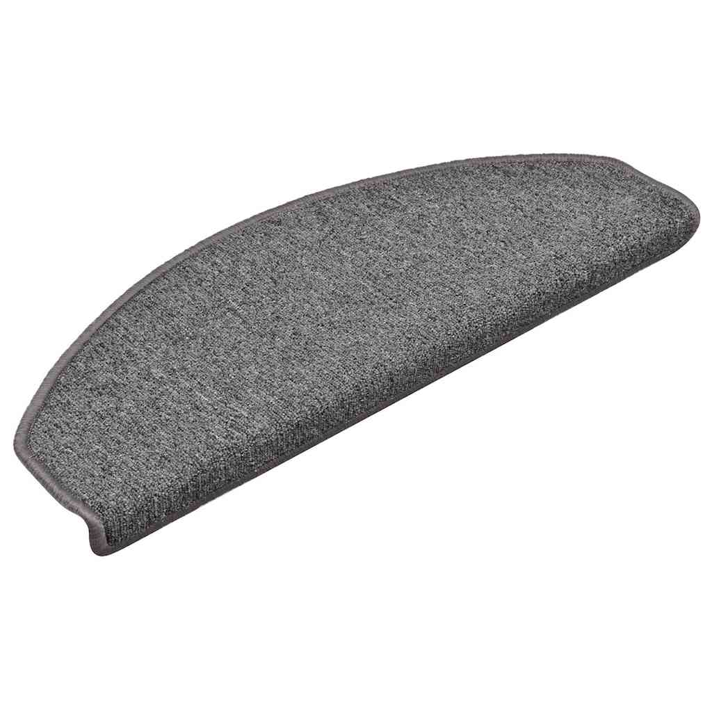 Tapetes de escada 30 peças 65x24x4 cm cinza escuro semicircular grande