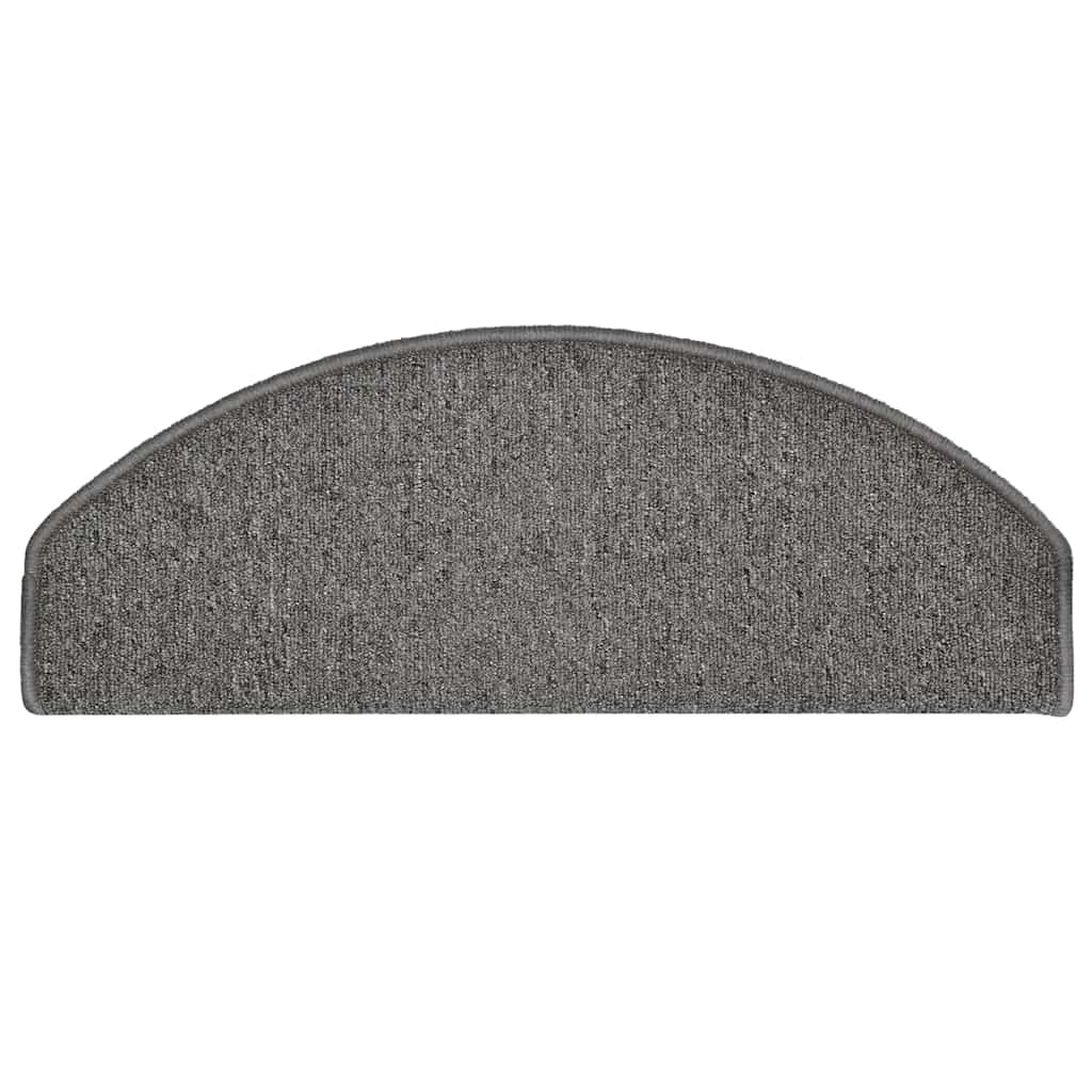 Tapetes de escada 30 peças 65x24x4 cm cinza escuro semicircular grande