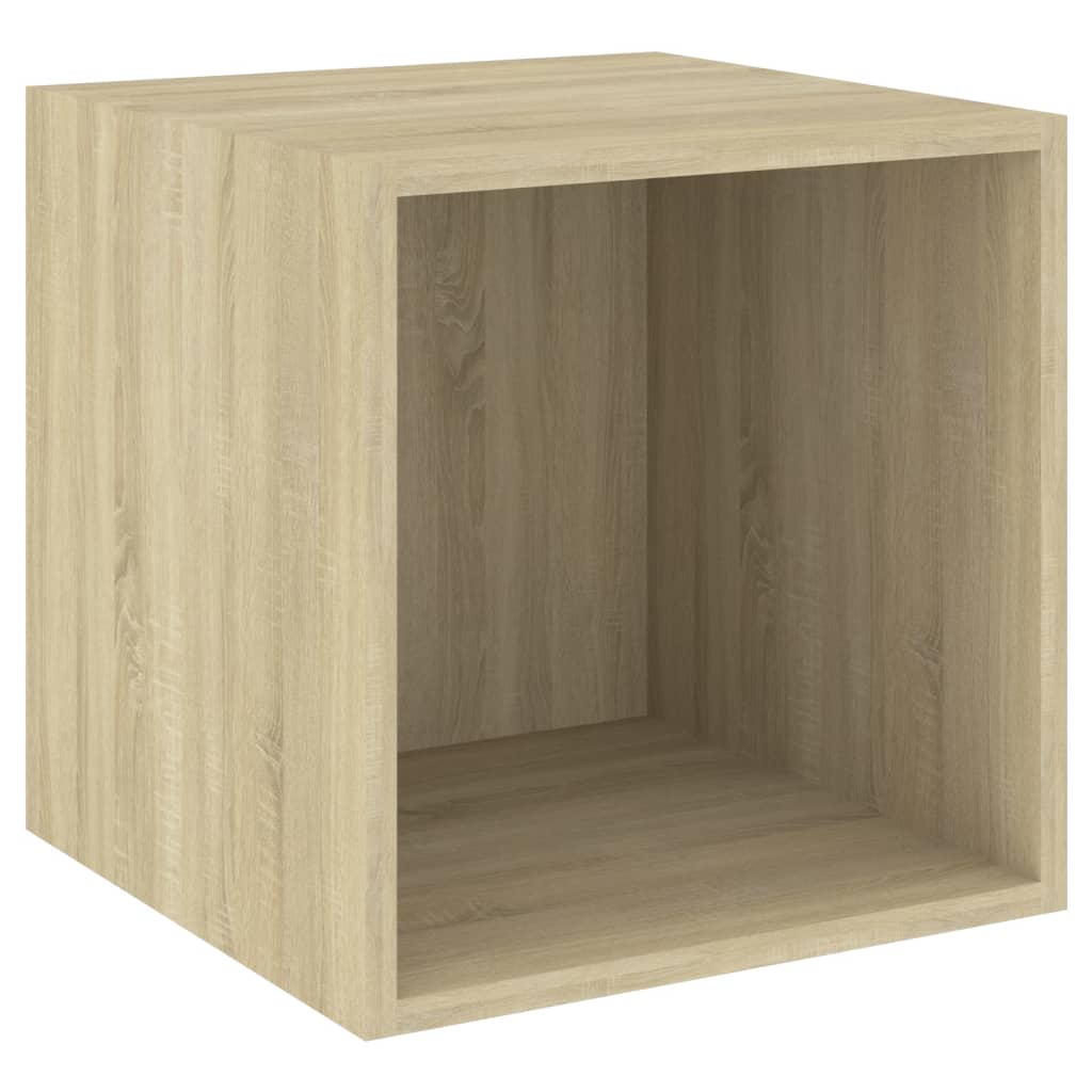 4 Pcs conjunto móveis de TV derivados madeira carvalho sonoma