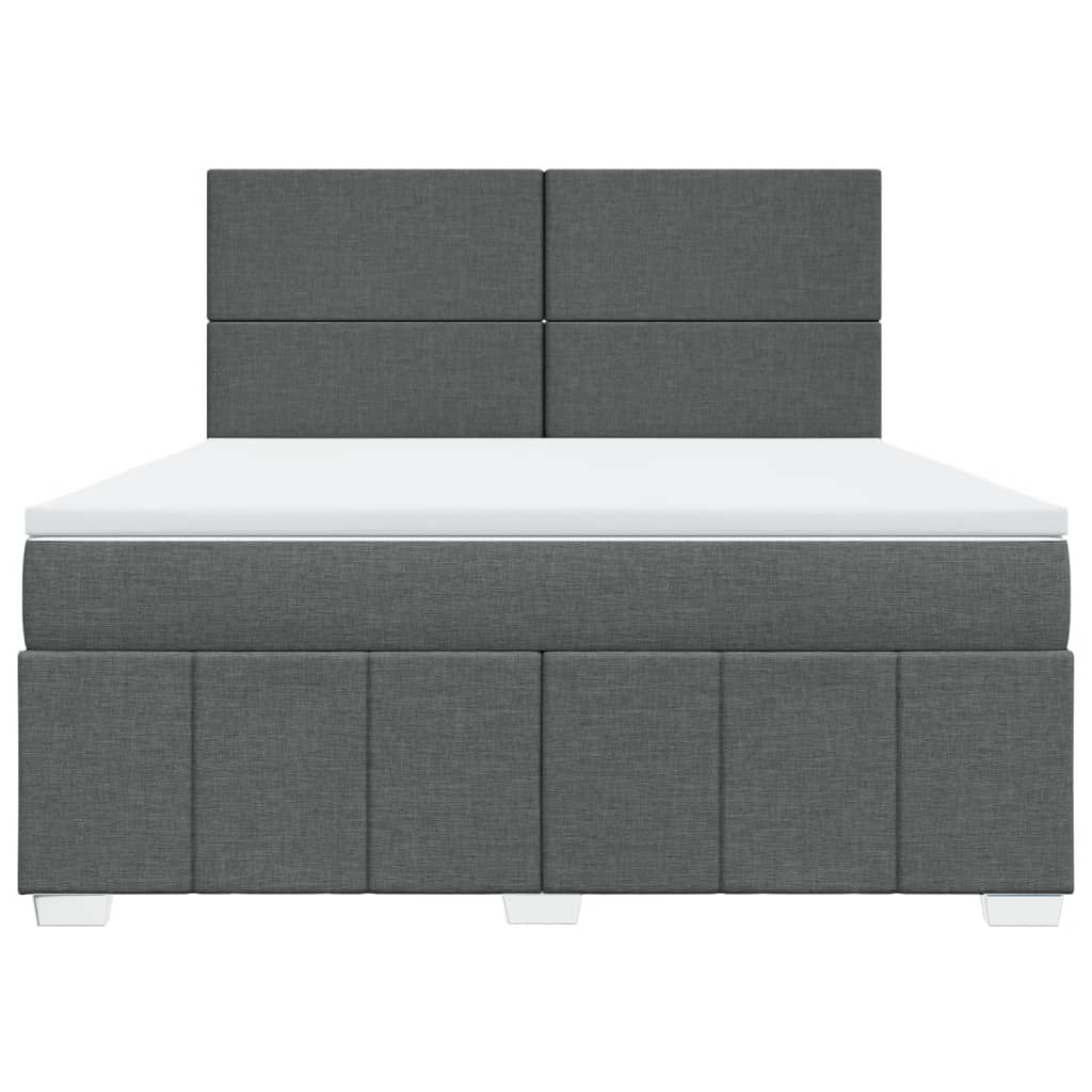 Cama com molas/colchão 180x200 cm tecido cinzento-escuro