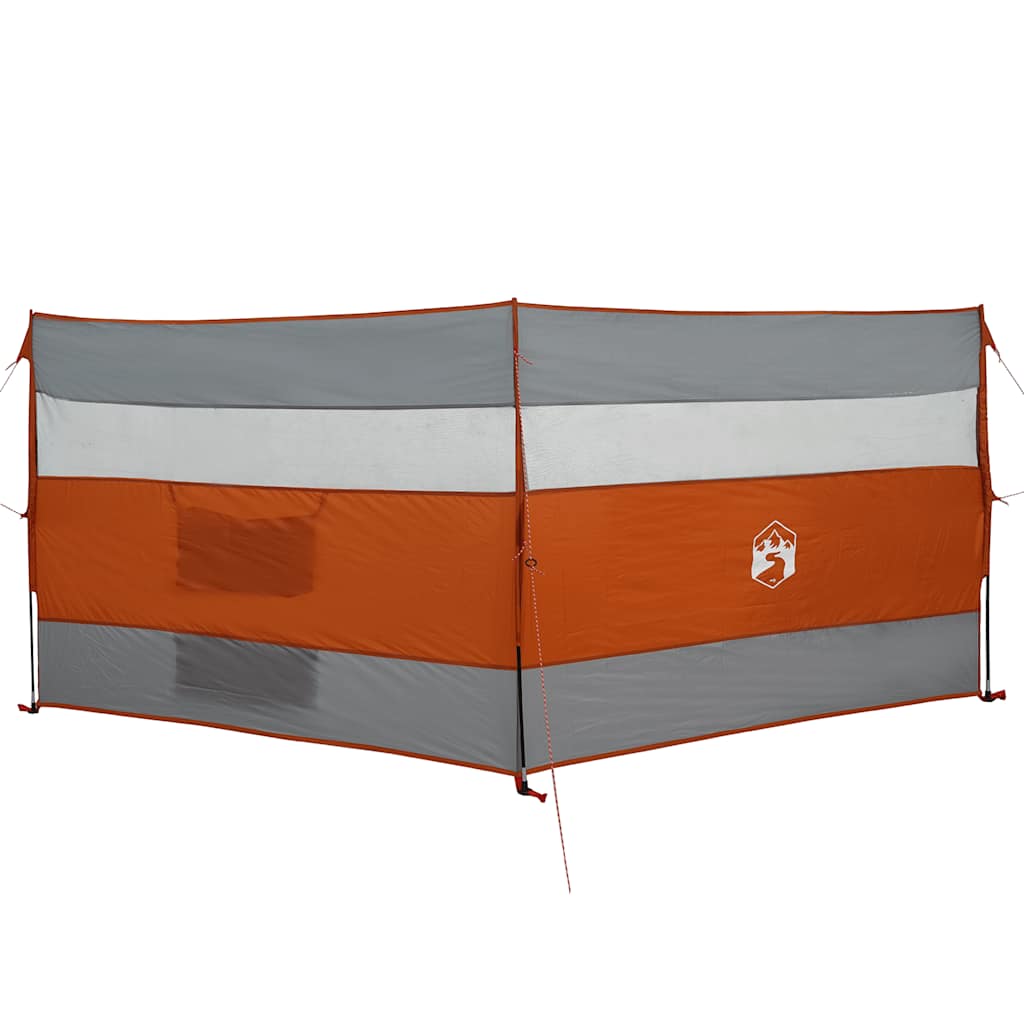 Corta-vento de campismo 340x130 cm impermeável cinza/laranja