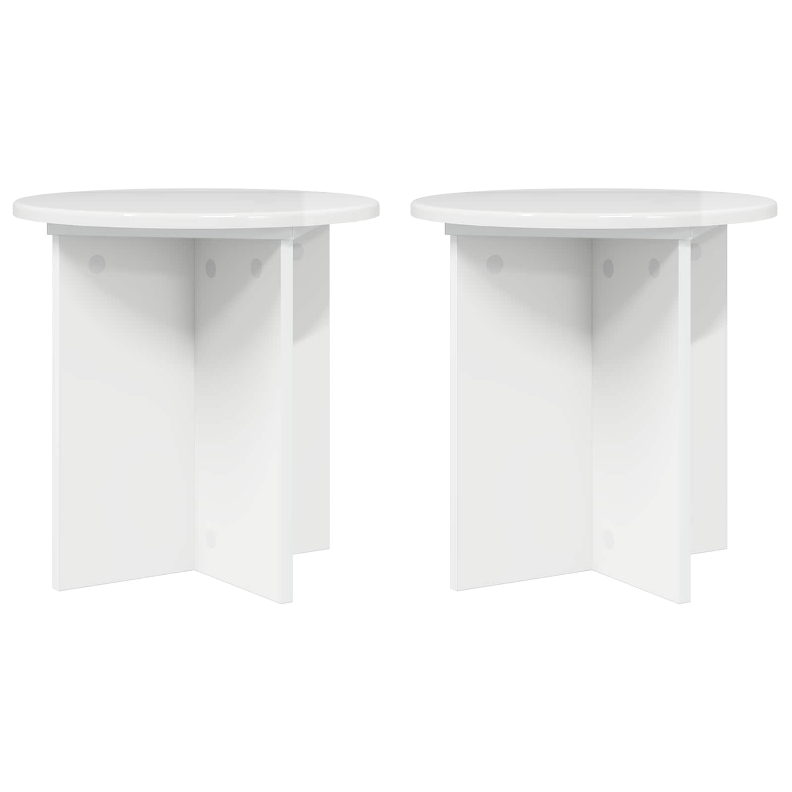 Suporte para plantas 2 unid. branco brilhante 40 x 40 x 40 cm