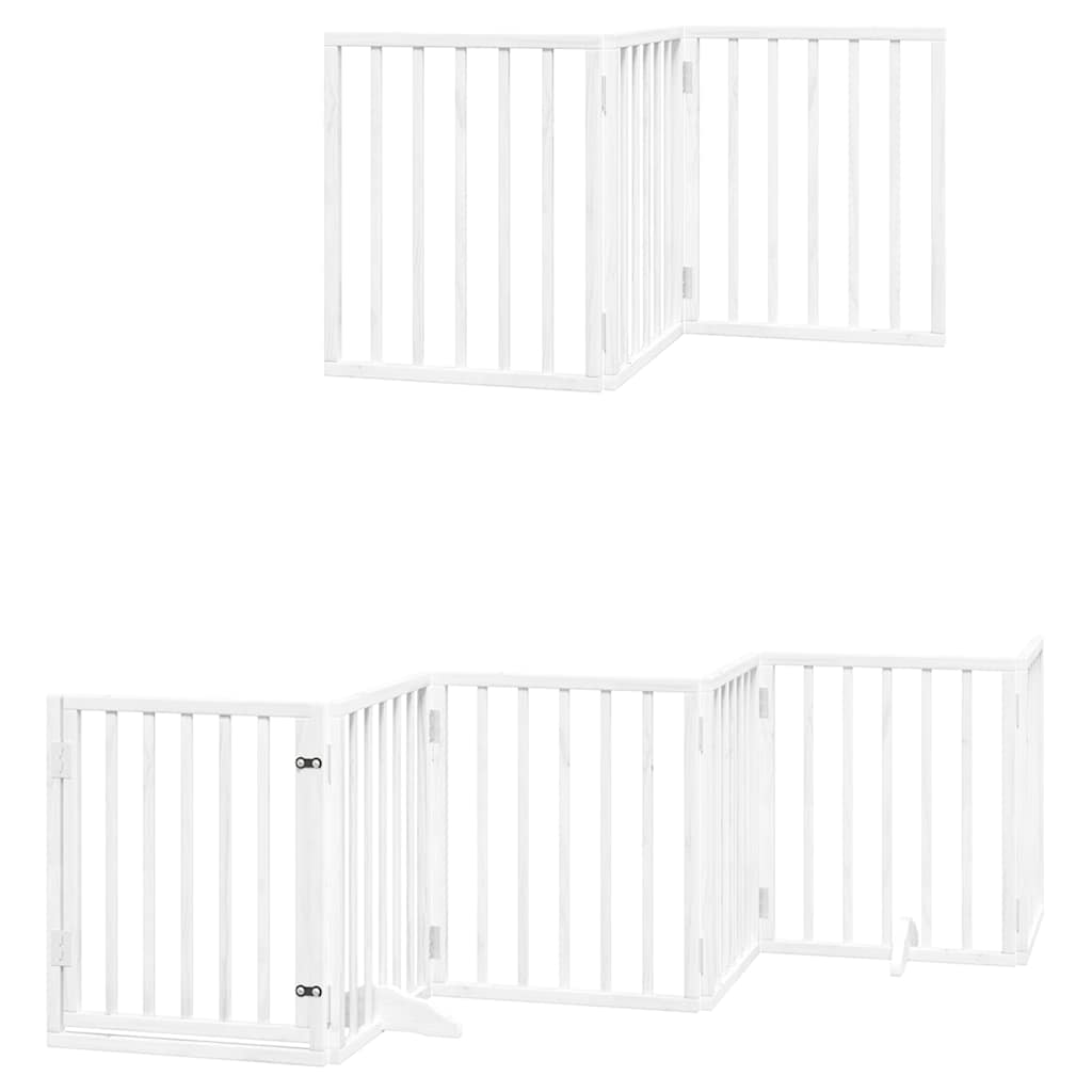 Portão p/ cães com porta dobrável 15 painéis 750cm álamo branco