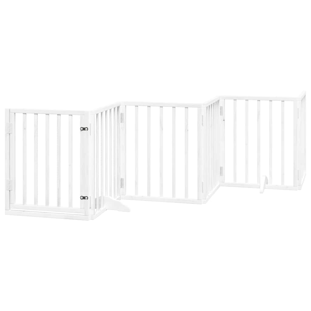 Portão p/ cães com porta dobrável 15 painéis 750cm álamo branco