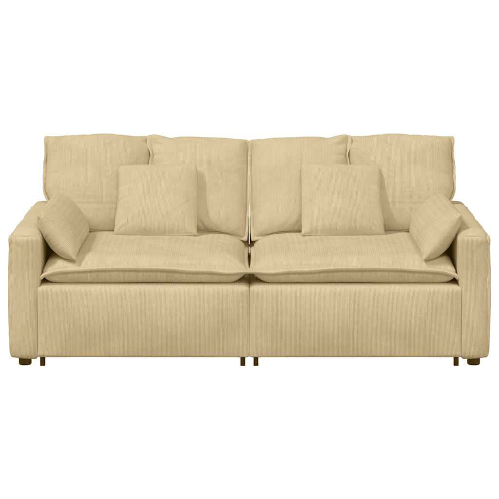 Sofá modular com almofadas verde cinzento