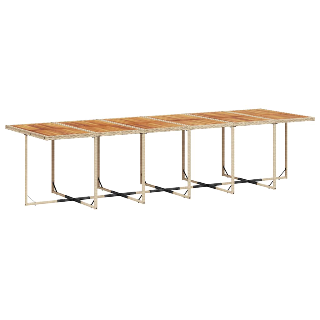 17 Pcs conjunto de jantar p/ jardim c/ almofadões vime PE bege