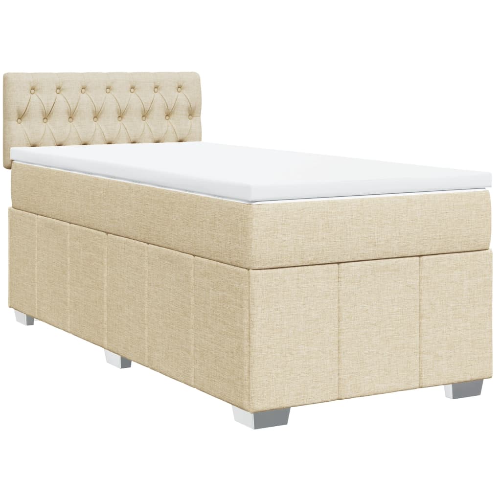Cama com molas/colchão 100x200 cm tecido cor creme