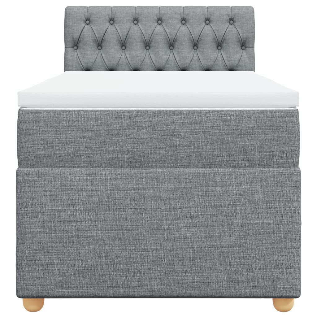 Cama com molas/colchão 90x200 cm tecido cinza-claro