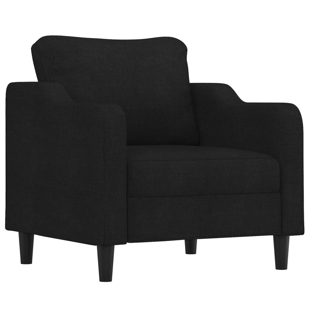 4 Pcs conjunto de sofás com almofadas tecido preto
