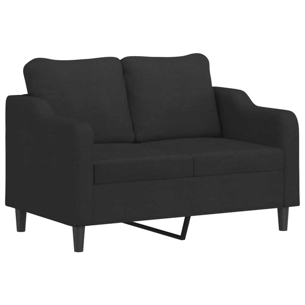 4 Pcs conjunto de sofás com almofadas tecido preto
