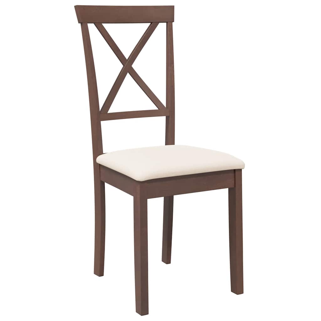 Cadeiras de jantar com almofadões 2 pcs madeira maciça castanho