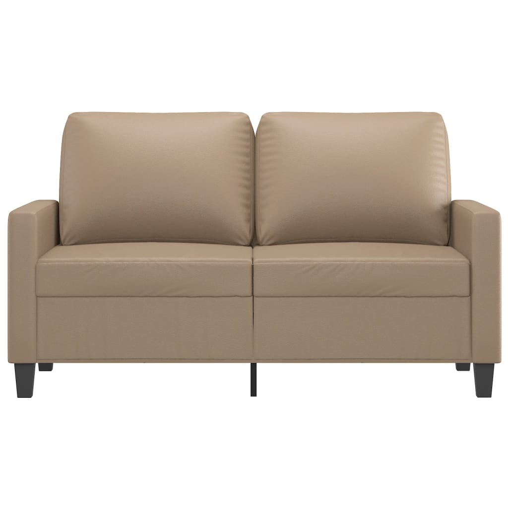 Sofá de 2 lugares 120 cm couro artificial cor cappuccino