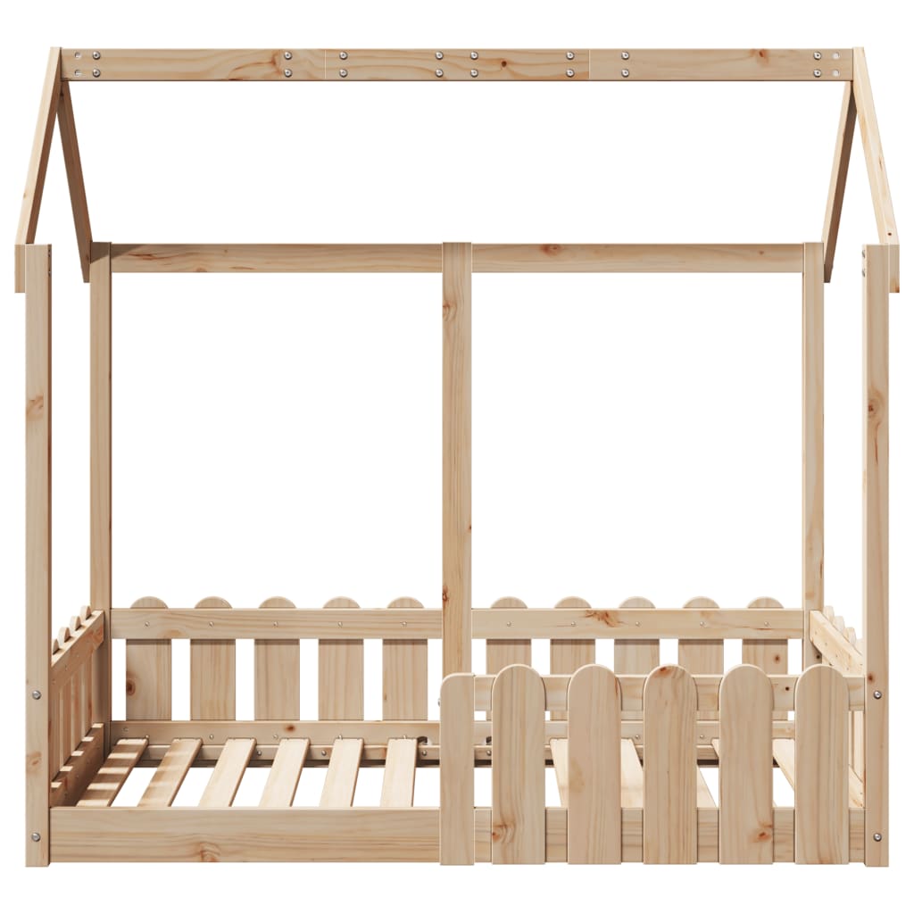 Cama infantil formato casa 70x140 cm madeira de pinho maciça