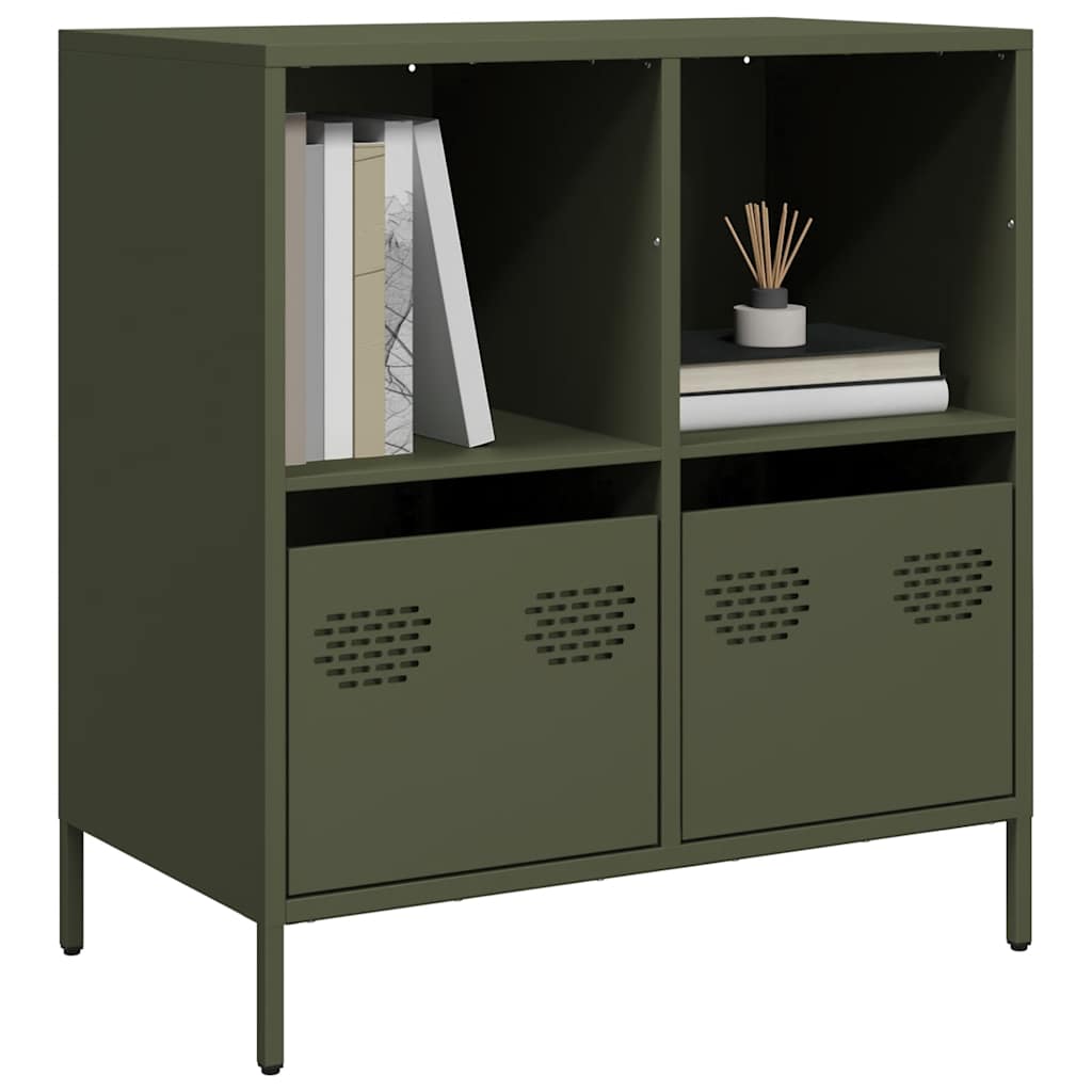Aparador 68x39x73,5 cm aço laminado a frio verde-azeitona