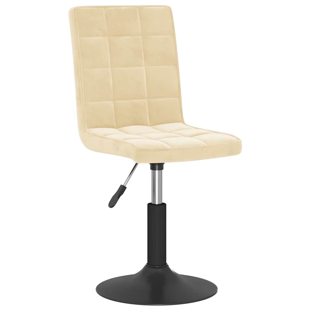 Cadeiras de jantar giratórias 4 pcs veludo cor creme
