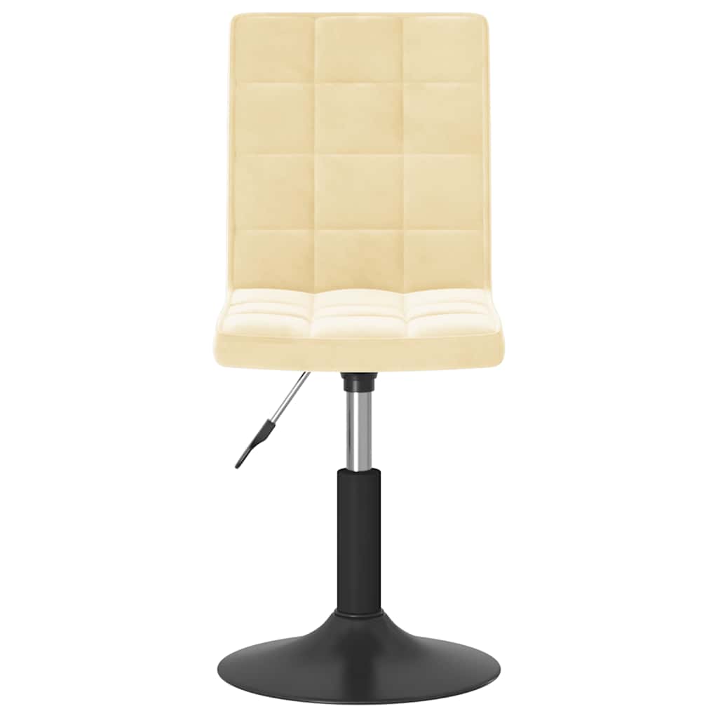 Cadeiras de jantar giratórias 4 pcs veludo cor creme