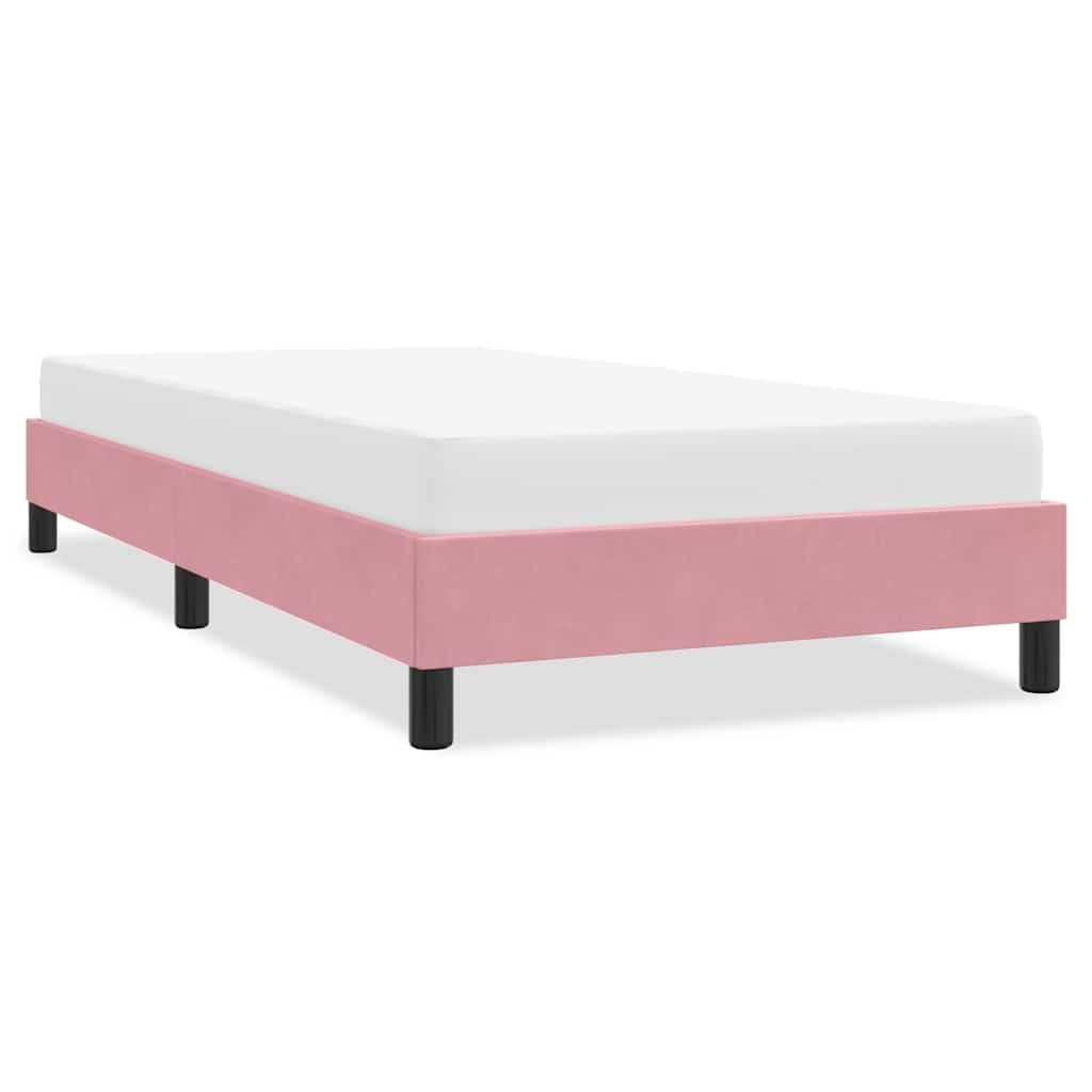 Estrutura de cama sem colchão 80x220 cm veludo rosa