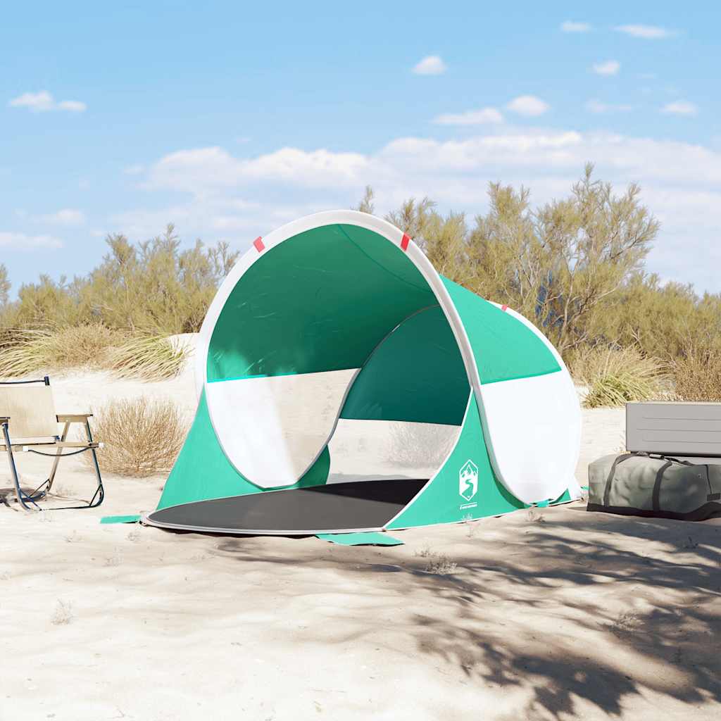 Tenda de praia pop-up impermeável verde mar