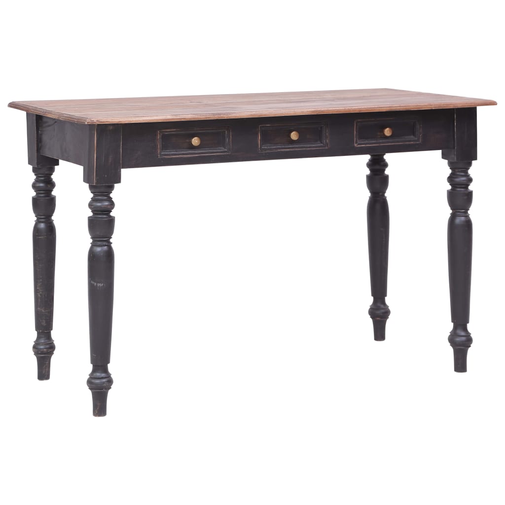 Secretária com 3 gavetas 117x57x75 cm madeira de mogno maciça