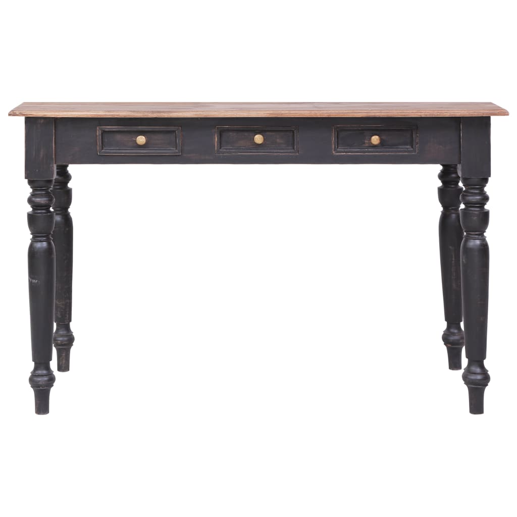 Secretária com 3 gavetas 117x57x75 cm madeira de mogno maciça