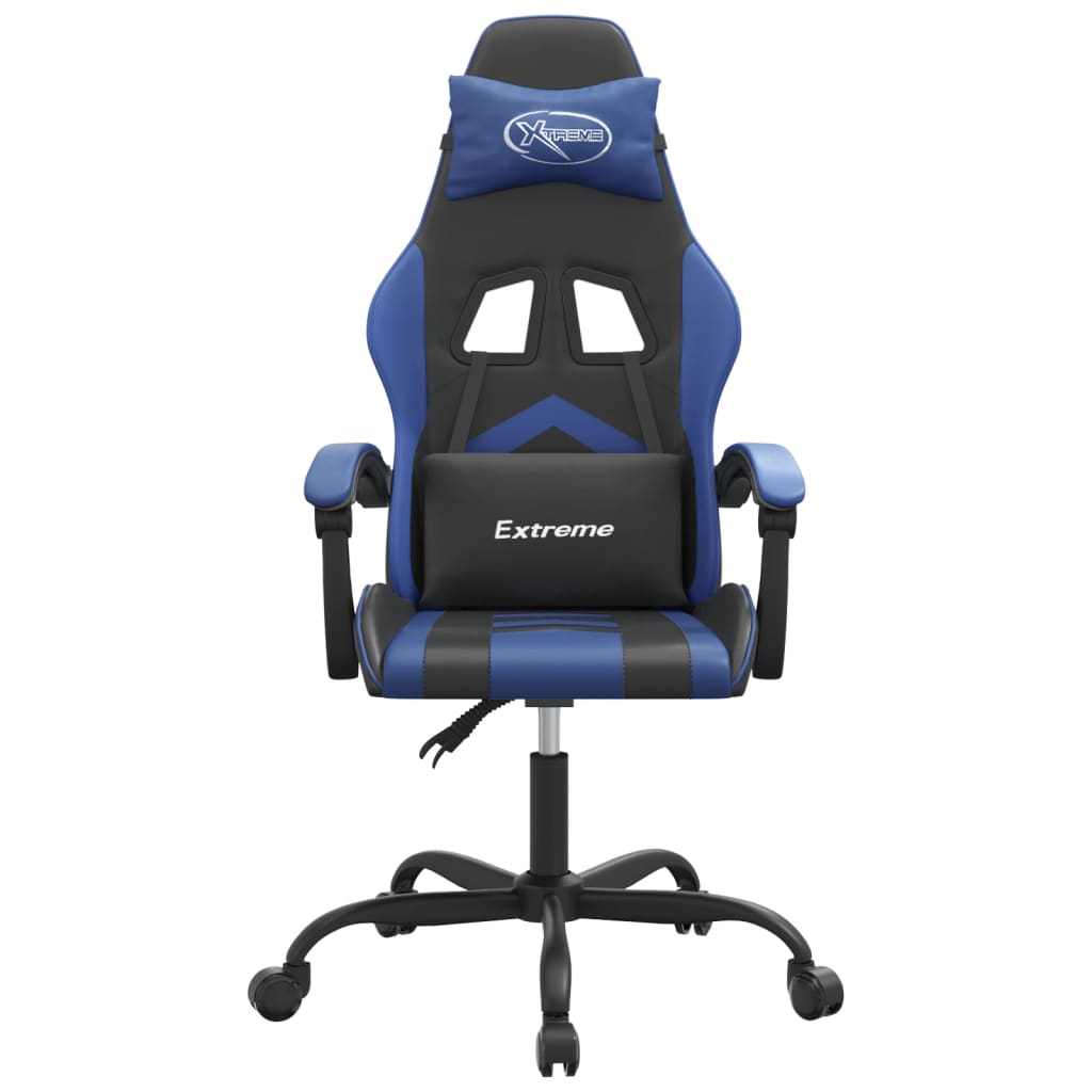 Cadeira de gaming couro artificial preto e azul