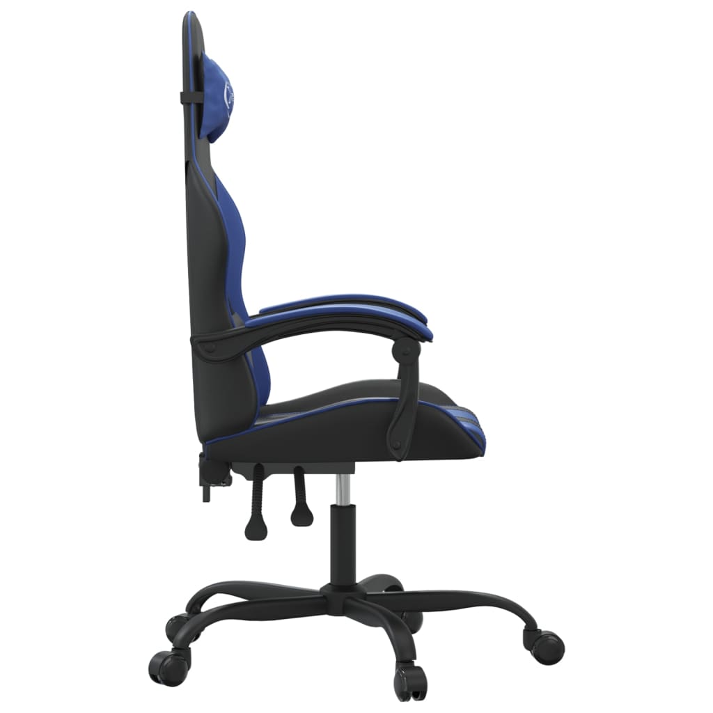 Cadeira de gaming couro artificial preto e azul