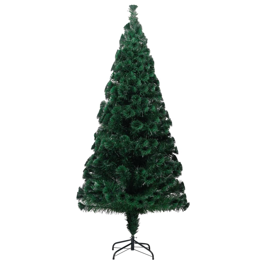 Árvore de natal artificial com suporte 180 cm fibra ótica verde