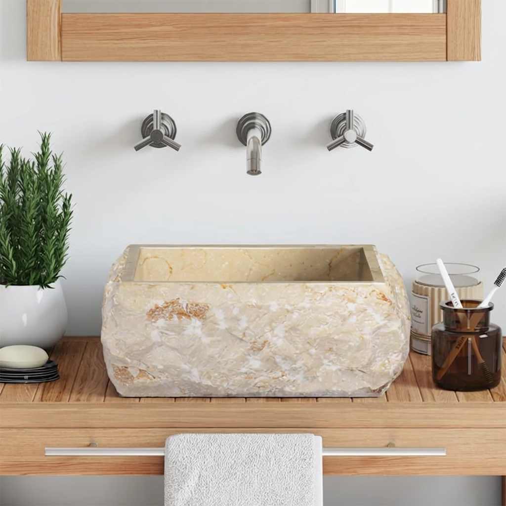 Lavatório 30x30x13 mármore cor creme