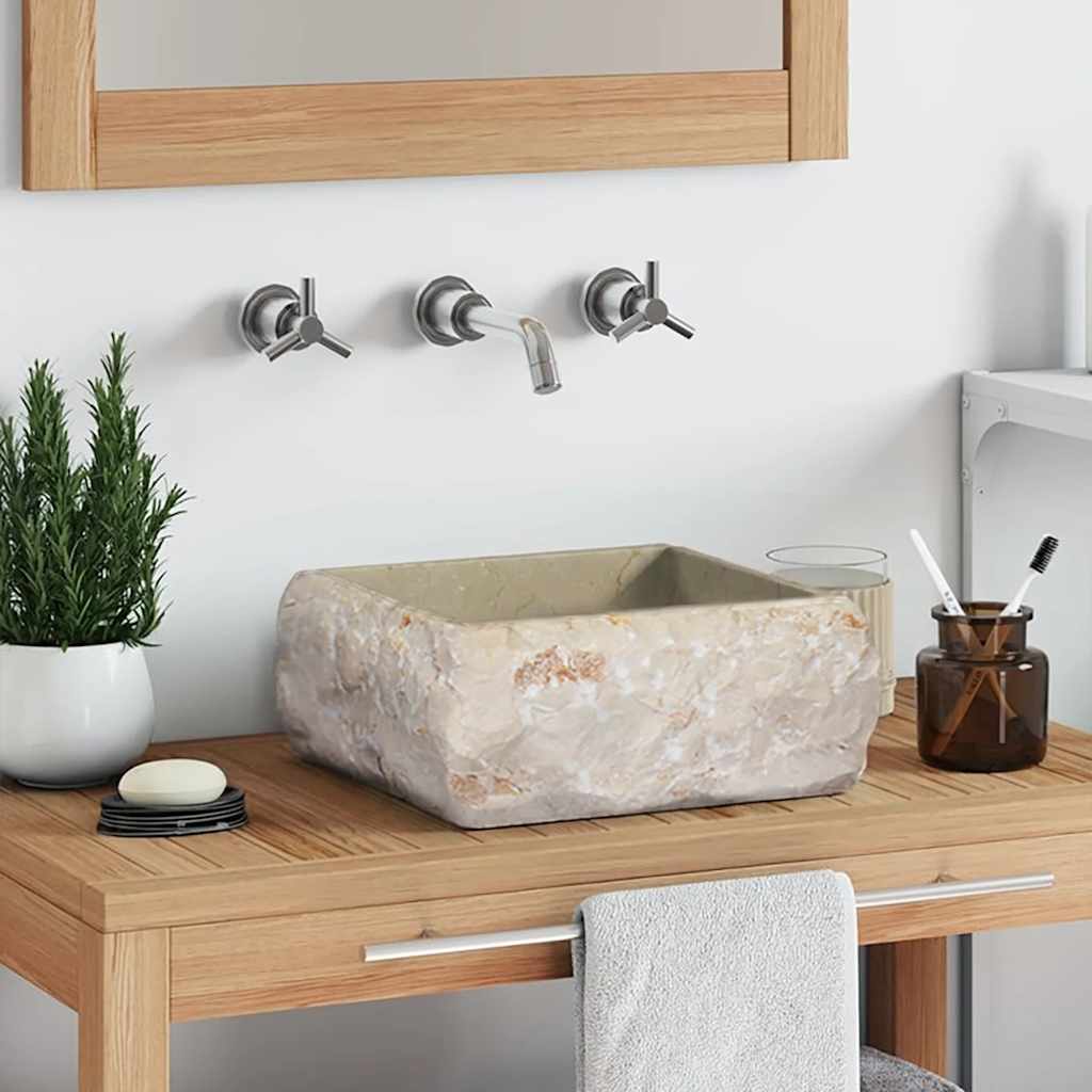 Lavatório 30x30x13 mármore cor creme