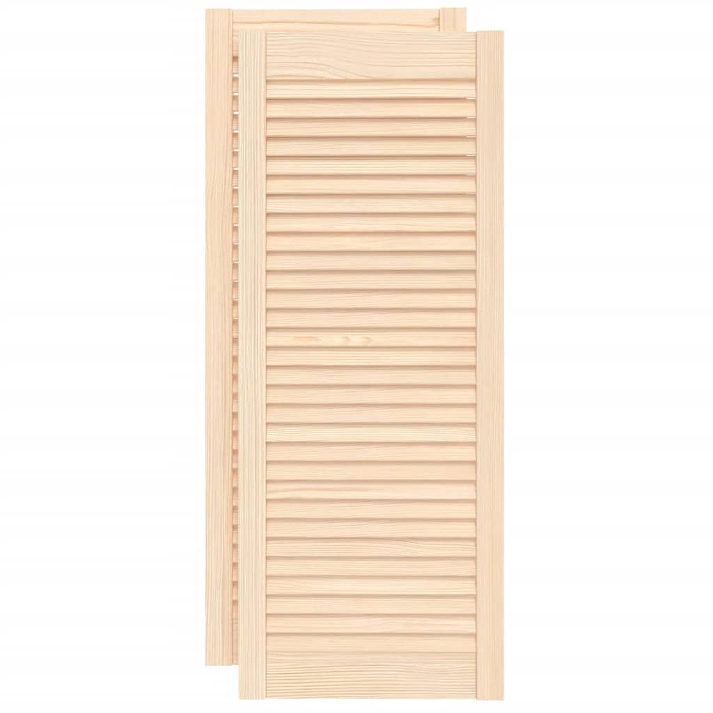 Portas de armário 2 pcs com design de persiana pinho maciço