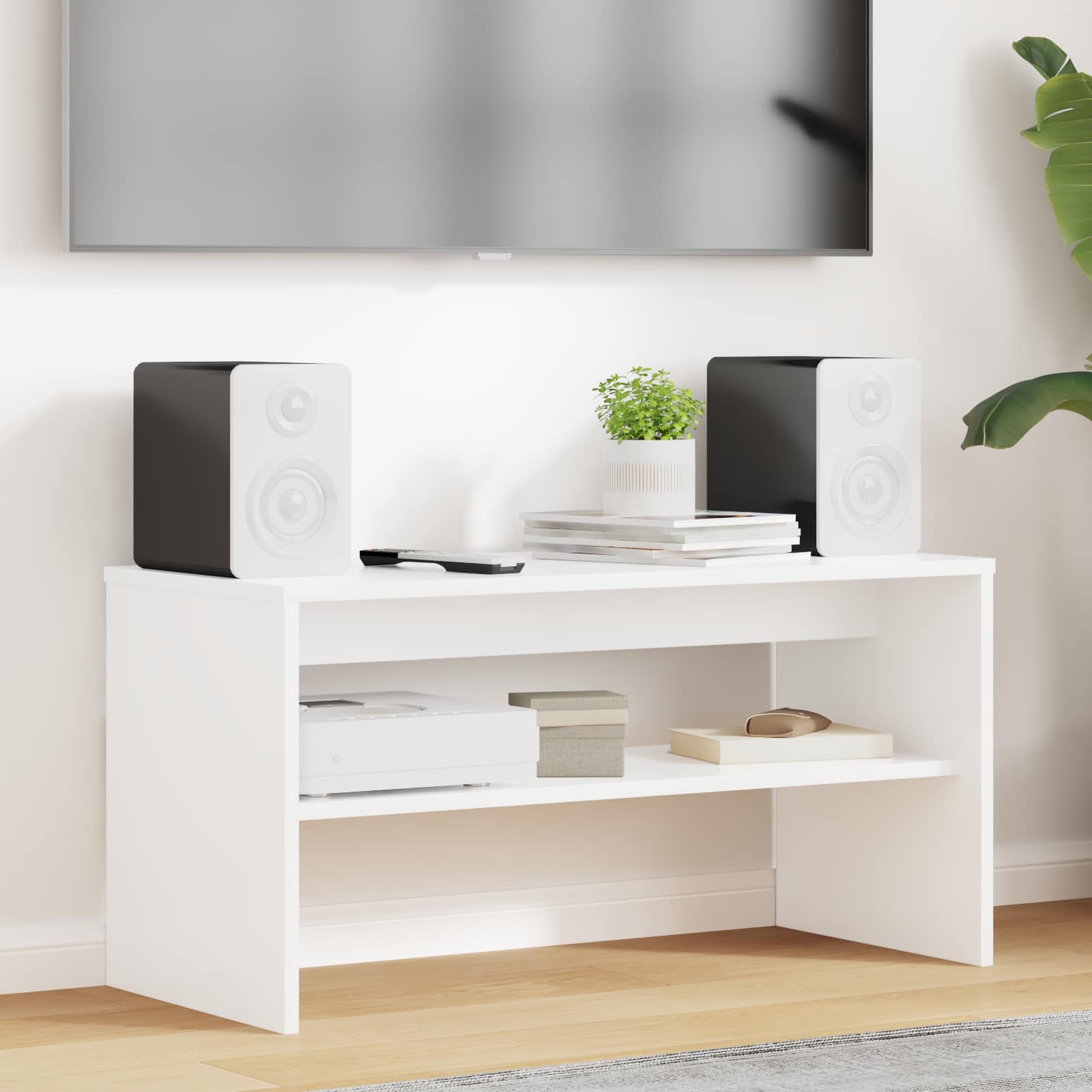 Gabinete para TV 80 x 35 x 40 cm branco derivados de madeira