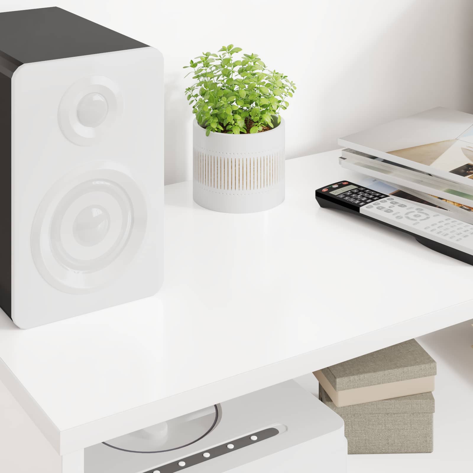 Gabinete para TV 80 x 35 x 40 cm branco derivados de madeira