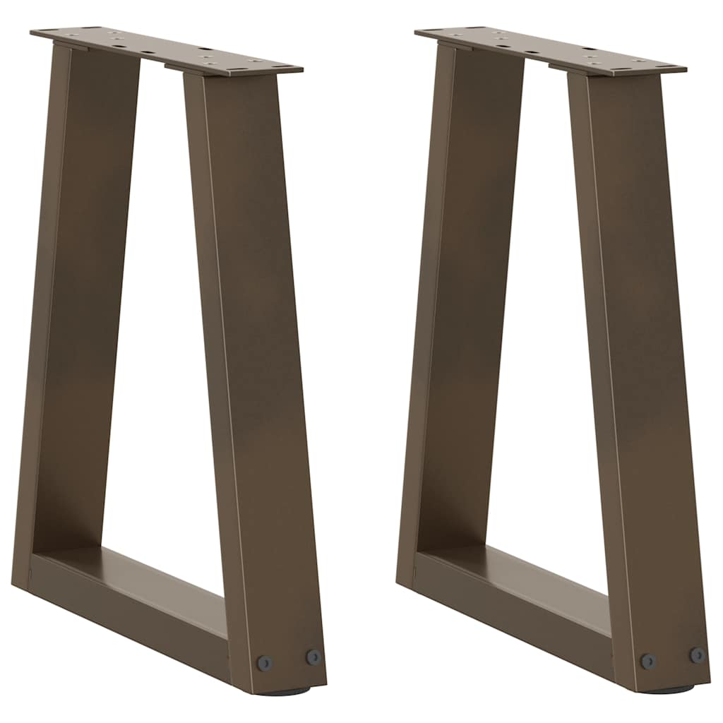 Pés para mesa de centro em formato de v, 2 peças, aço natural, 38 x (42-43,3) cm, aço