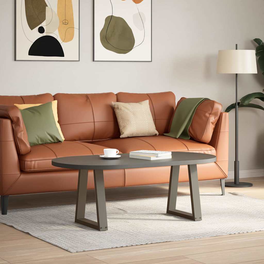 Pés para mesa de centro em formato de v, 2 peças, aço natural, 38 x (42-43,3) cm, aço