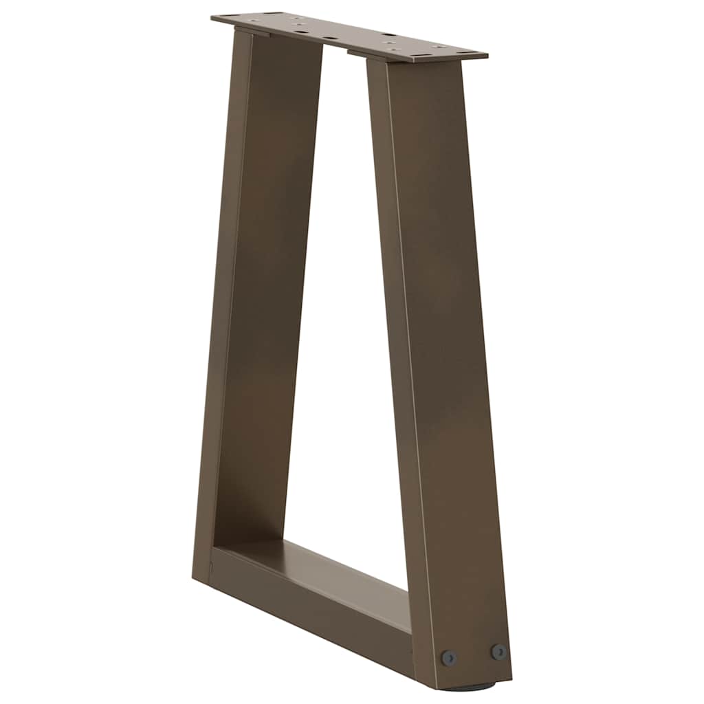 Pés para mesa de centro em formato de v, 2 peças, aço natural, 38 x (42-43,3) cm, aço