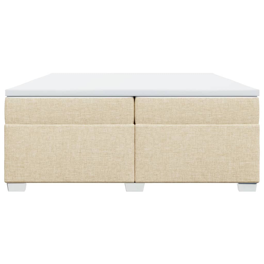 Cama com molas/colchão 200x200 cm tecido cor creme
