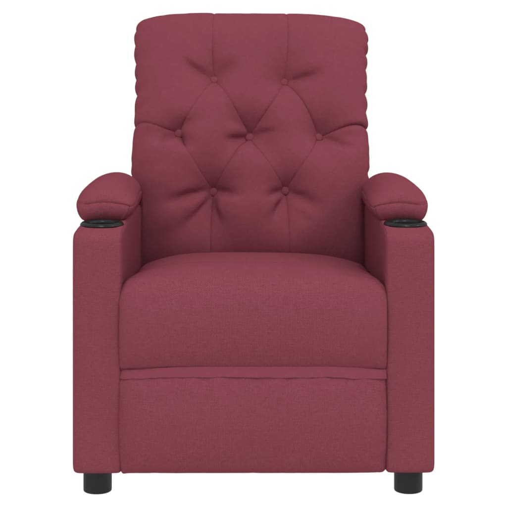 Poltrona elétrica reclinável tecido vermelho tinto