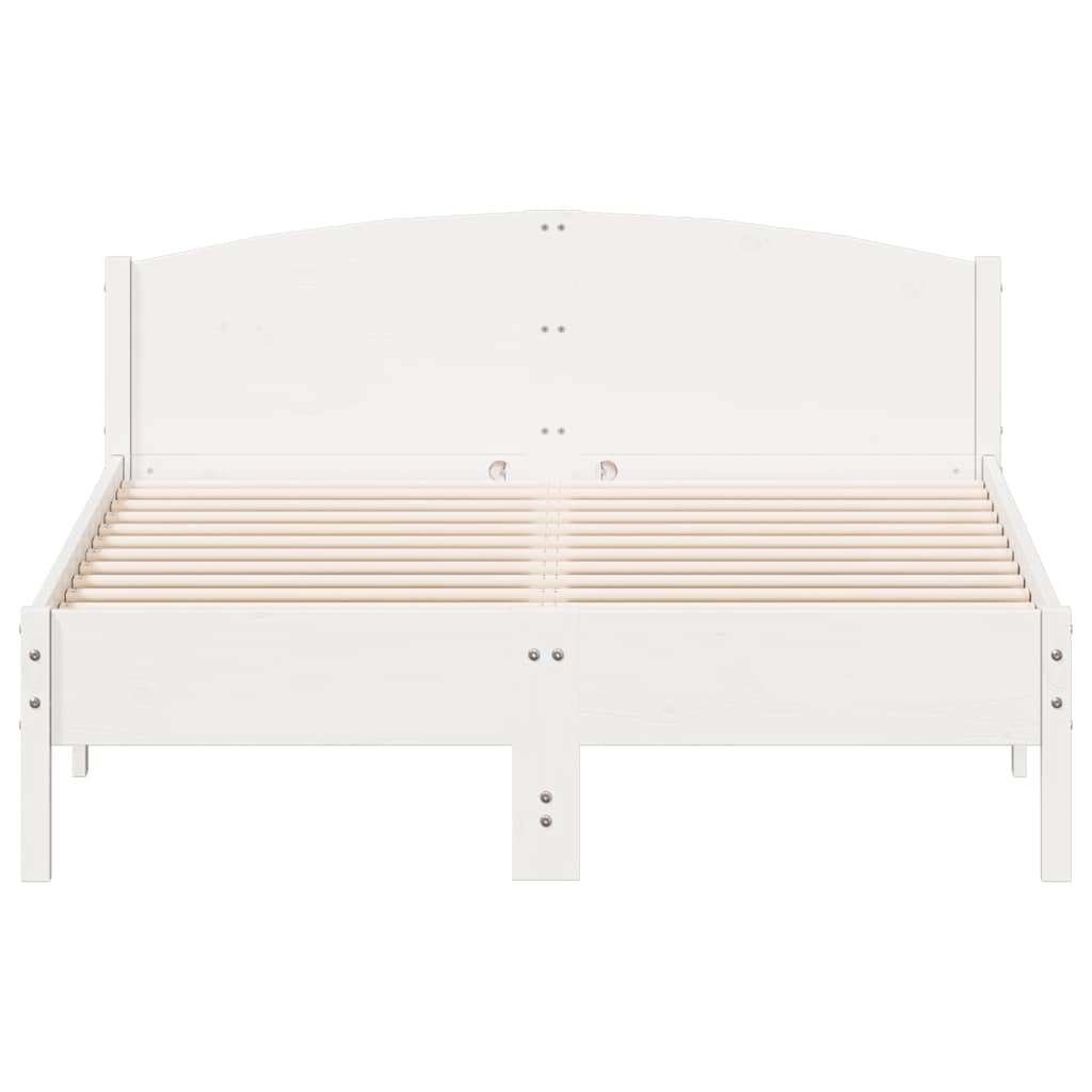 Cama sem colchão 135x190 cm madeira de pinho maciça branco