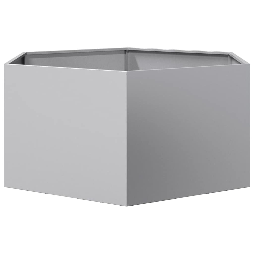 Vaso/floreira de jardim hexagonal 104x90x45 cm aço galvanizado