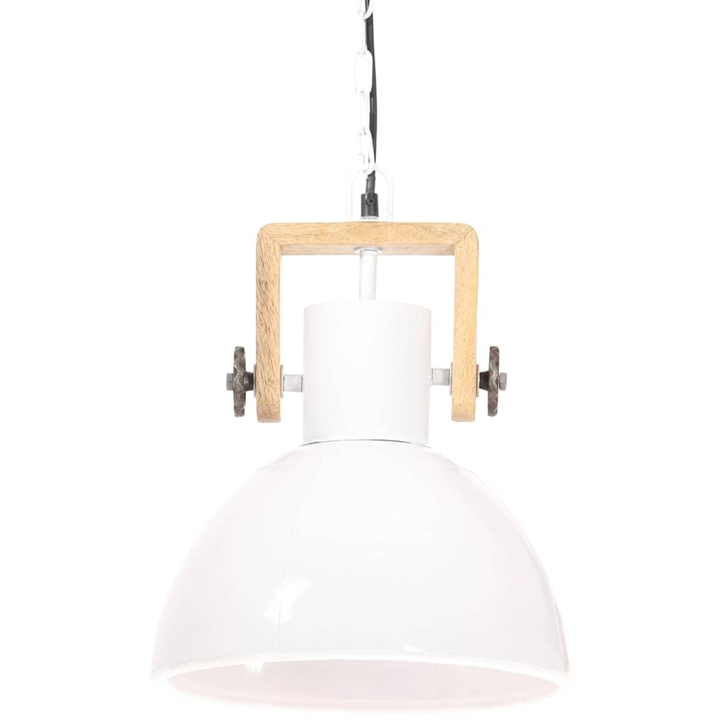 Candeeiro suspenso industrial redondo 25 w 30 cm e27 branco