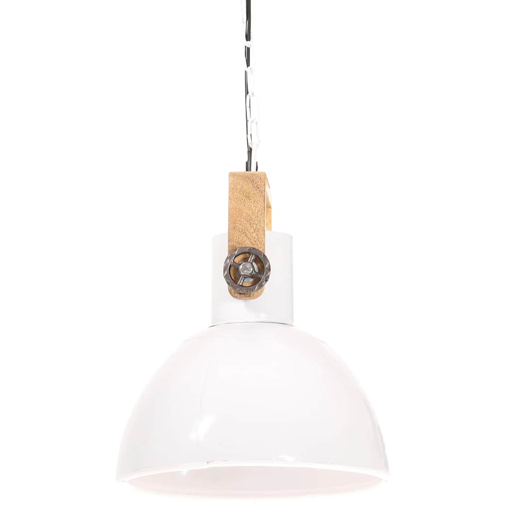 Candeeiro suspenso industrial redondo 25 w 30 cm e27 branco