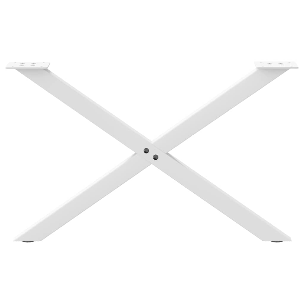 Pés para mesa de centro em formato de x, 2 peças, branco, 70x (42-43) cm, aço