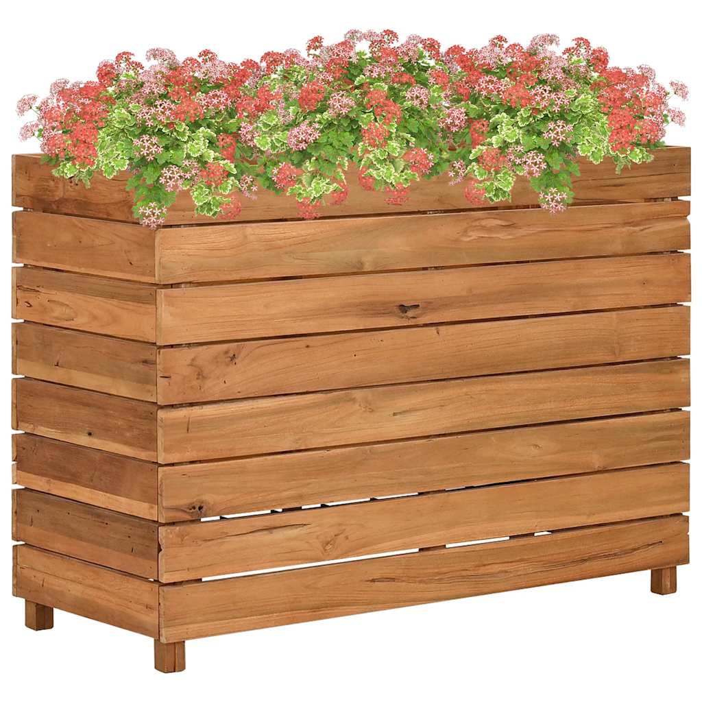 Vaso/floreira 100x40x72 cm madeira de teca reciclada e aço